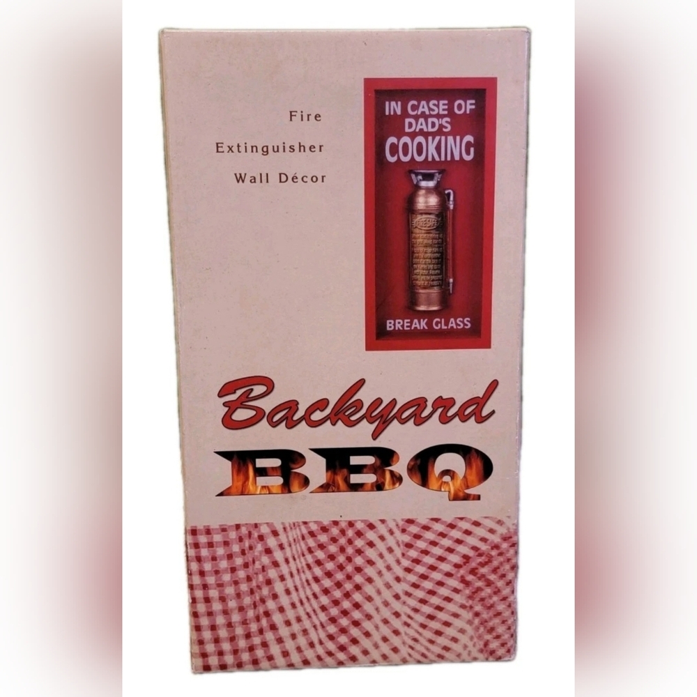 Cracker Barrel Backyard BBQ Decor In Case Of Dad's Cooking Fire Extinguisher